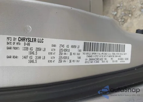 2009 Chrysler Town & Country Lx z USA, uszkodzony, nr VIN 2A8HR44E39R514832